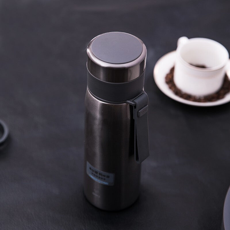 Deli 6076 500ml Portable Thermos cup Stainless Steel Vacuum Flask Thermo Water Bottle Insulated Cup Coffee Mug for Home Office Travel