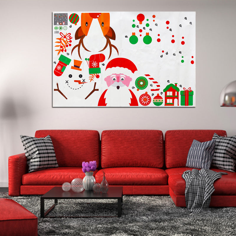 Christmas Window Wall Sticker Snowman Santa Snowflake Reindeer Removable Home Decor