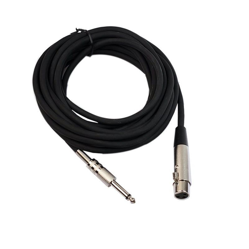 1.8/ 3M REXLIS BK3045K1 3-Pin Female XLR To 1/4" Male Mono Microphone Audio Cable