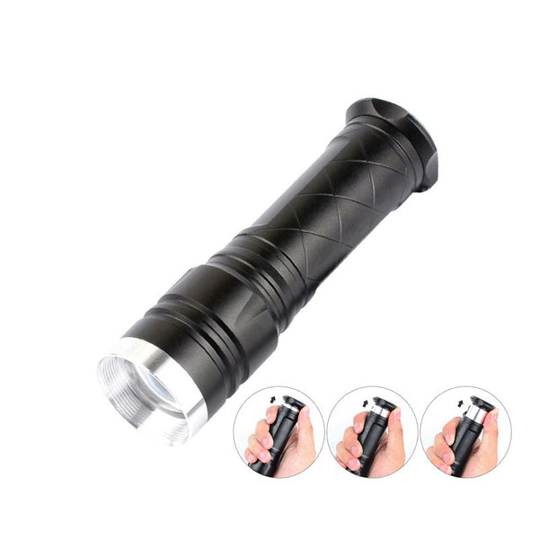 SMILING SHARK T6 Tactical Flashlight 5 Modes IPX6 Waterproof Work Lamp Camping Hunting Portable Zoomable Torch Light 18650