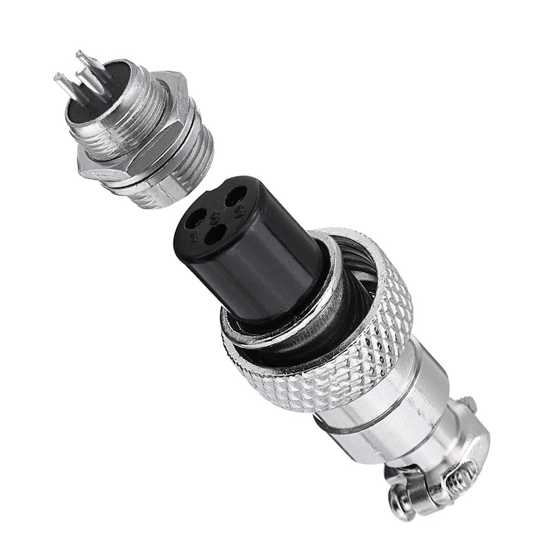 30pcs GX12 3 Pin 12mm Male & Female Wire Panel Circular Connector Aviation Socket Plug