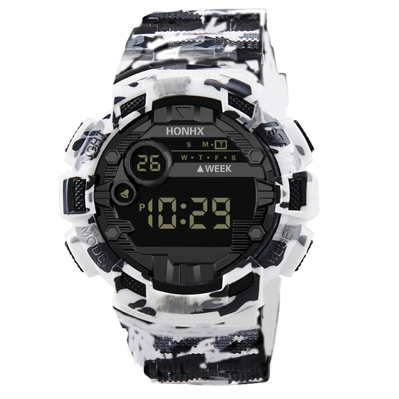 HONHX 71-66F Men Camouflage Fashion Sport Style Luminous Display Digital Watch