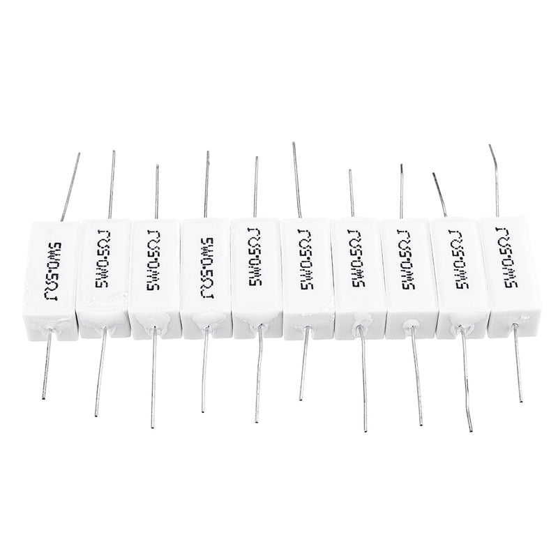 50pcs BPR56 5W 0.5R 0.5 Ohm 5w Non-inductive Ceramic Cement Resistor Wirewound Resistance