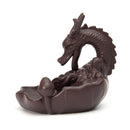Ceramic Backflow Incense Cone Burner Stick Holder Dragon Lotus Pond Fragrance Fragrant Censer Decor