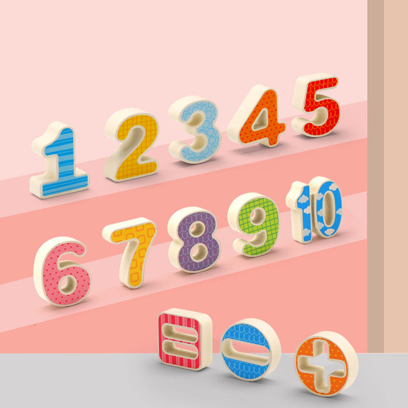 Wooden Toys Rings Montessori Math Toys Counting Fishing Board Child Kids Preschool Educational Learning Gifts