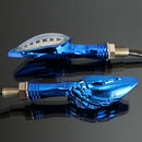 4pcs Skull Universal Motorcycle Amber Indicator LED Turn Signal Light