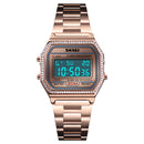 SKMEI 1474 Casual Women Watch 3ATM Waterproof EL Light Week Display Fashion Digital Watch