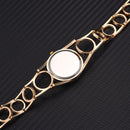 Hollow Circle Spacer Strap Simple Dial Flowing Crystal Case Fashion Women Quartz Watch