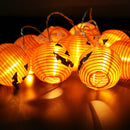 1.2M Battery Power Foldable 10 LED Warm White Halloween Pumpkin String Lantern Fairy Holiday Light