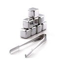 Minleaf ML-IC1 8 PCS Reusable Stainless Steel Ice W-ine Particles Ice Cube Frozen Ice Blocks Maker W-hiskey Ice Cube Maker Ice Maker Useful W-ine B-eer Cooler