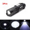 3Pcs Black Color MECO Q5 500LM Multicolor Zoomable Mini LED Flashlight 14500/AA