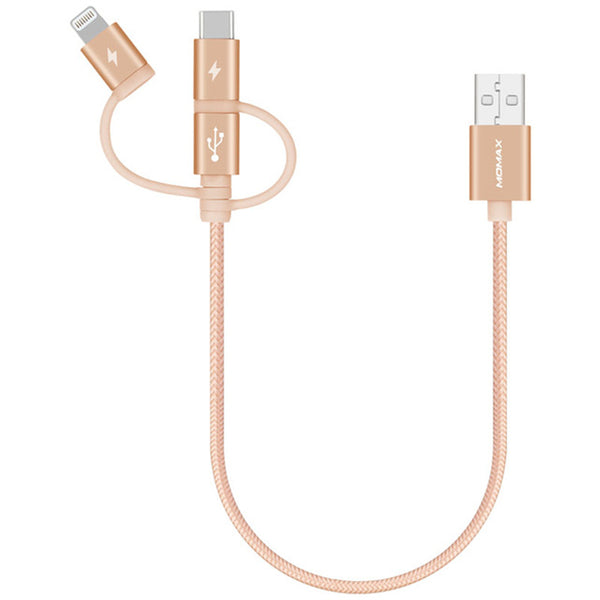 Momax DX2 3A 3 in 1 Type-C Lightning Micro-USB Fast Charging Data Cable For iPhone 8Plus 11 Pro Huawei P30 Pro Mate 30 5G Xiaomi 9Pro Redmi K30