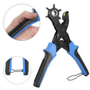 KCASA KA1 Heavy Duty Revolving Leather Belt Hole Punch Plier Tool with 2 Extra Punch Plates and Ruler Leather Craft Tool