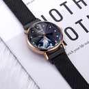 SINOBI 9793 Star Crystal Luxury Petal Shape Cutting Dial Women Full Steel Fashion Quartz Watch