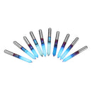 Drillpro 10pcs 0.1/0.2/0.3/0.4mm 60 Degree Engraving Bit Flat Bottom PCB Engraving Bit Blue NANO Coated Carbide CNC Router Tool