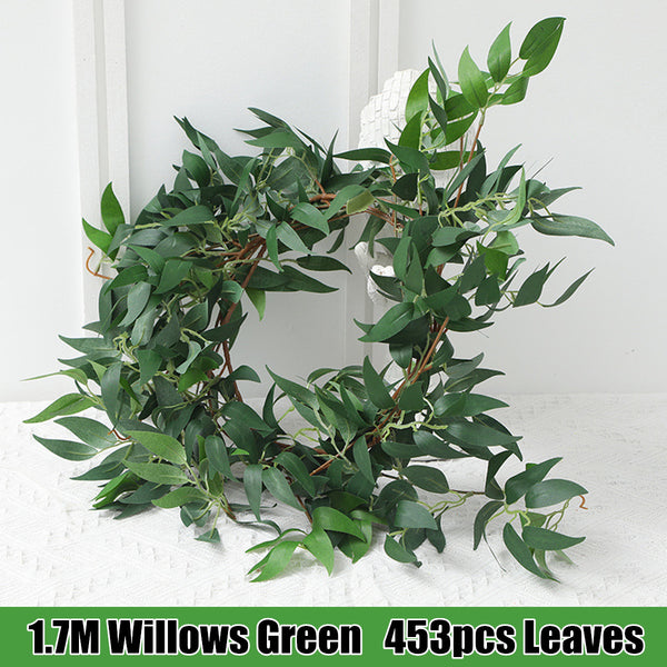 Artificial Willow & Eucalyptus Leaves Wedding Doorways Party Backdrop Decorations Hanging Crafts Hanging Ornaments