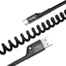 Baseus Retractable Spring Type C Fast Charging Data Cable For One Plus 6T Huawei Mate 20 Xiaomi Mix3