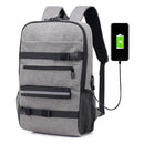 16inch Outdoor USB Skateboard Backpack Waterproof Anti Theft Laptop Bag School Bag Rucksack