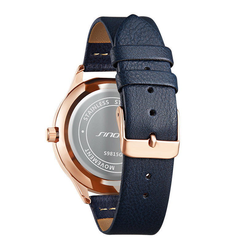 SINOBI 9815 Fashion Leather Strap Men Creative Dial Week Display 24Hour Quartz Watch