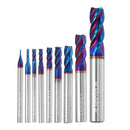 Drillpro 1-10mm 4 Flutes Tungsten Carbide Milling Cutter HRC65 Blue NACO Coated Milling Cutter CNC Tool
