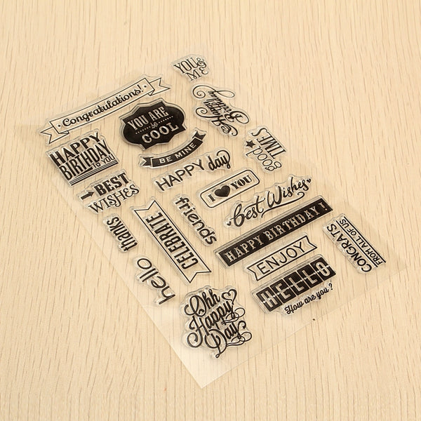 Birthday Transparent Sheet Scrapbooking Craft Card Clear Rubber Stamp Cling Set