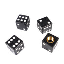 4PCS Dice Valve Caps Black Tire Air Valve Stem Caps Car Trunk Bike Bicycle Wheel Rims Accessories