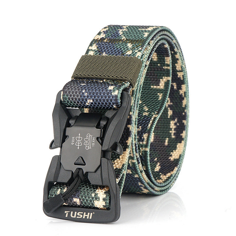 TUSHI CM9S 125cm Magnetic Buckle Heavy Duty Tactical Belt Camouflage Quick Release Nylon Waist Belt