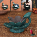 LED Ceramic Backflow Incense Waterfall Smoke Incense Burner Censer Holder Home Decorations