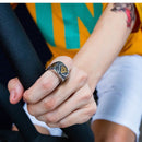 Personality Domineering Retro Masonic Titanium Steel Index Finger Ring