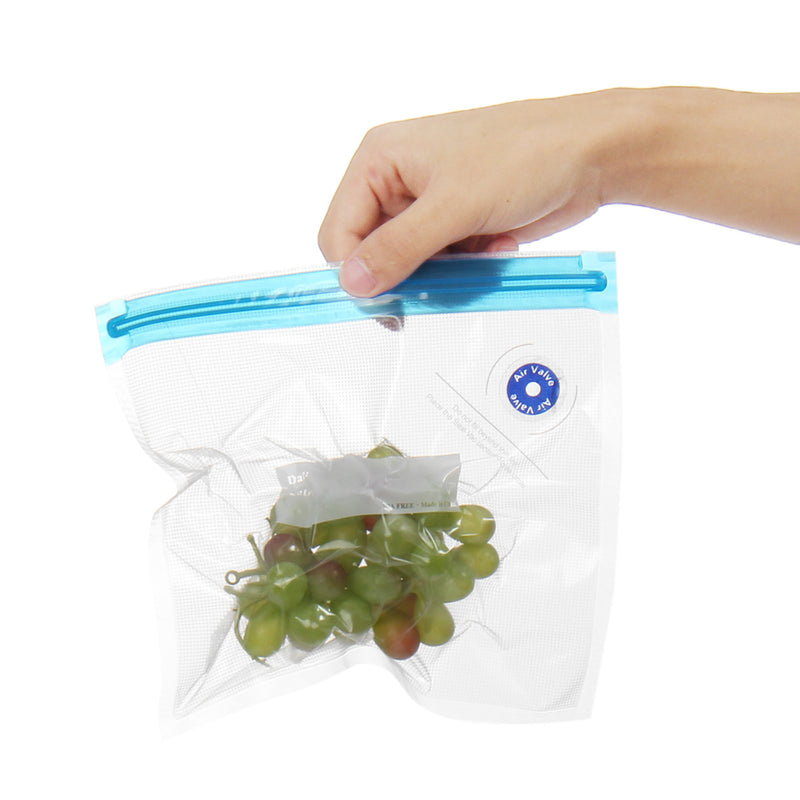 38Pcs Reusable Food Vacuum Sealing Bag Label Packaging Storage Saver Bags with Manual Vacuum Pump