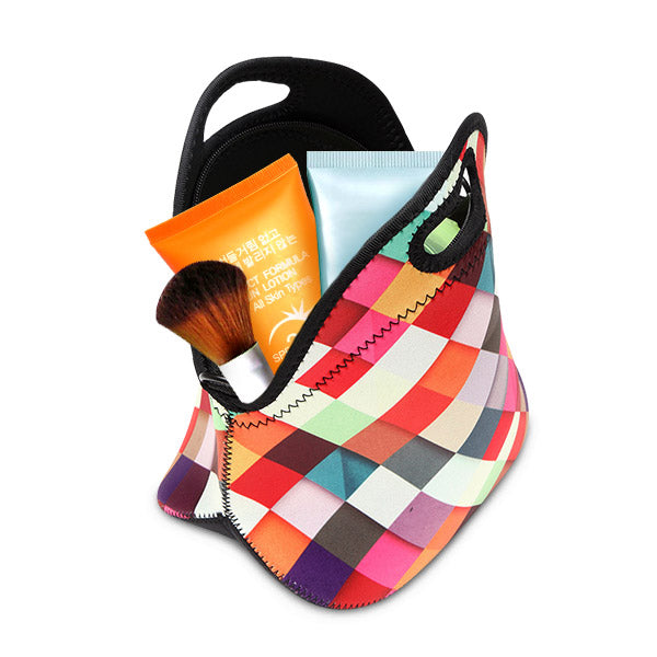 Stretchy Neoprene Insulated Lunch Bag Tote Reusable Bento Container Organizer With Shoulder Girdle