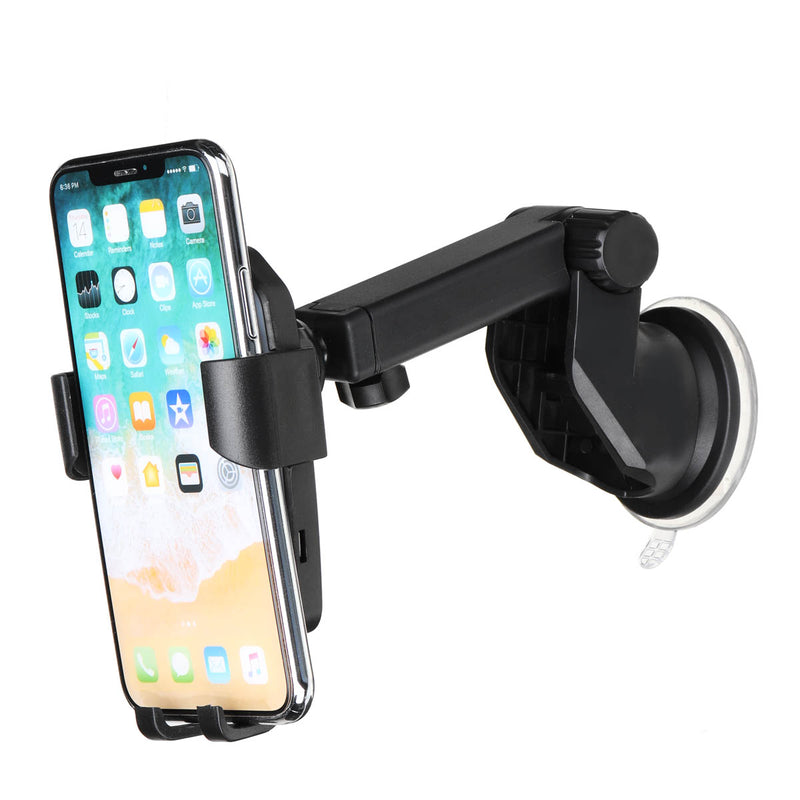 Universal 10W Qi Wireless Fast Charge Gravity Auto Lock Suction Car Holder for iPhone Mobile Phone