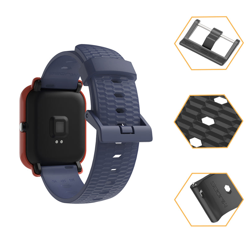 Mijobs 20mm Silicone Wrist Strap Replacement Watch Band for Amazfit Bip Pace Youth Smart Watch