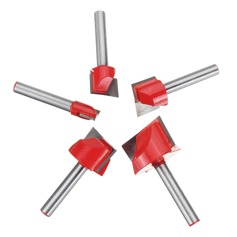 5pcs 10/16/20/25/30mm Surface Planing Bottom Cleaning Wood Milling CNC Router Bit Woodworking Tools