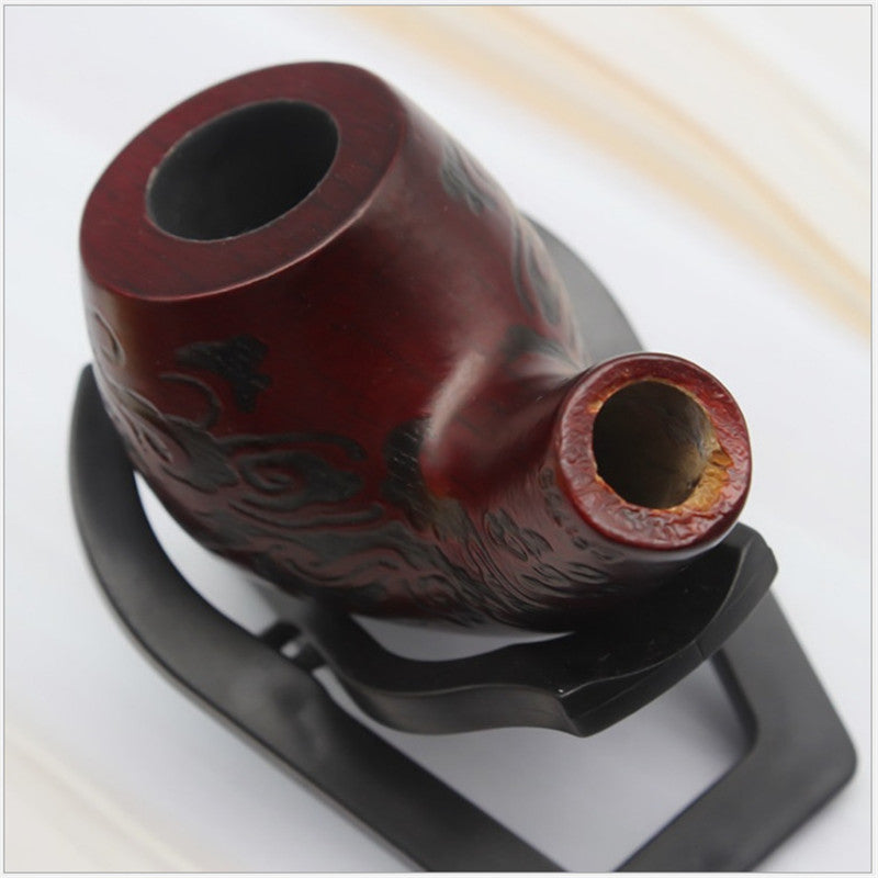 Solid Wooden Classic Smoking Bent Pipes With Beautiful Carve Patterns Tobaccos Pipes
