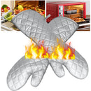 1Pair BBQ Oven Microwave Gloves Heat Resistant Cooking Glove 17 Inches Slicone Cloth Oven Mitts