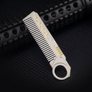 IPRee 4 In 1 Tactical Stainless Steel Comb Safety Survival Emergency EDC Gadget