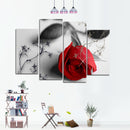 Miico Hand Painted Four Combination Decorative Paintings Botanic Rose Wall Art For Home Decoration
