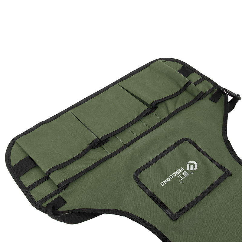 Waterproof Gardening Tool Belt Pouch Apron Electrician Bucket Bag w/ 14 Pockets