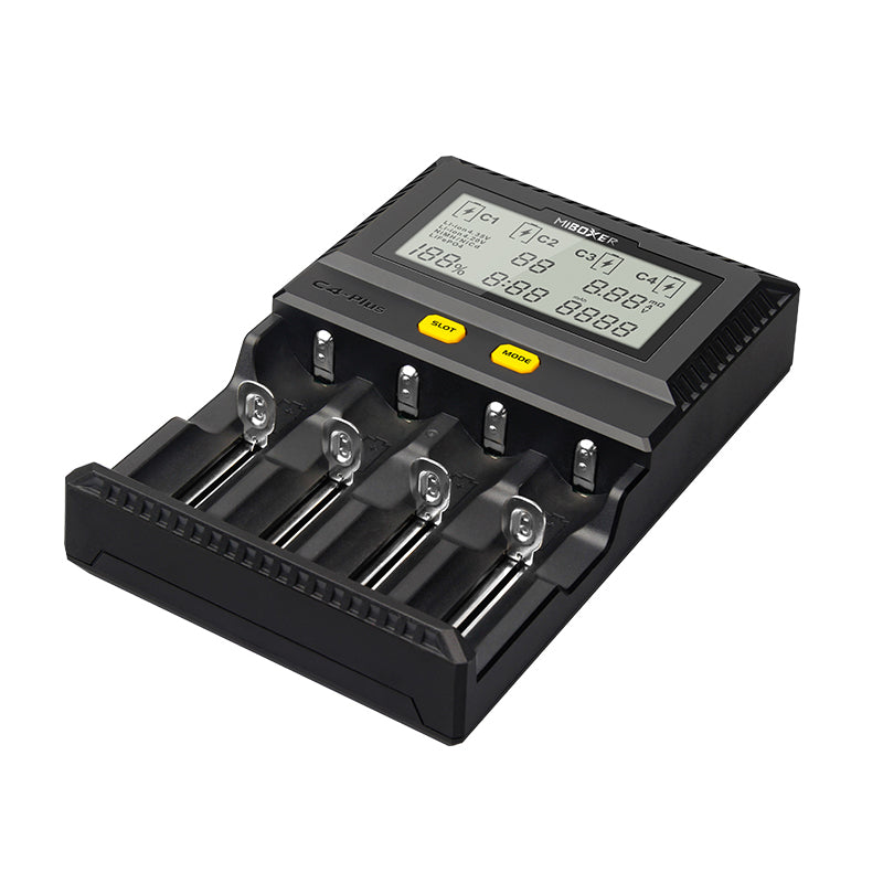 Miboxer C4-Plus LCD Display Fast Charging Smart Battery Charger For AA AAA 18650 26650 21700 16340
