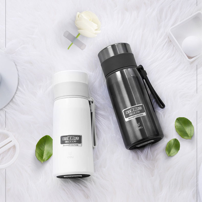 Deli 6076 500ml Portable Thermos cup Stainless Steel Vacuum Flask Thermo Water Bottle Insulated Cup Coffee Mug for Home Office Travel