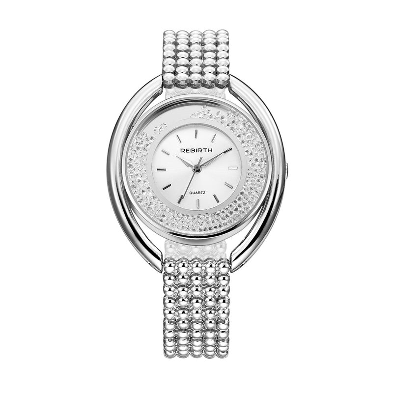 REBIRTH RE079 Fashion Women Quartz Watch Ladies Luxury Diamond Steel Strap Bracelet Watch