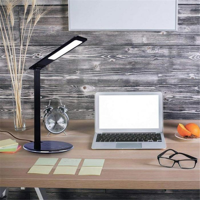 USB LED Desk Lamp Table Qi Wireless Charger Reading Touch Light Adjustable for Qi-enabled Smart Phone