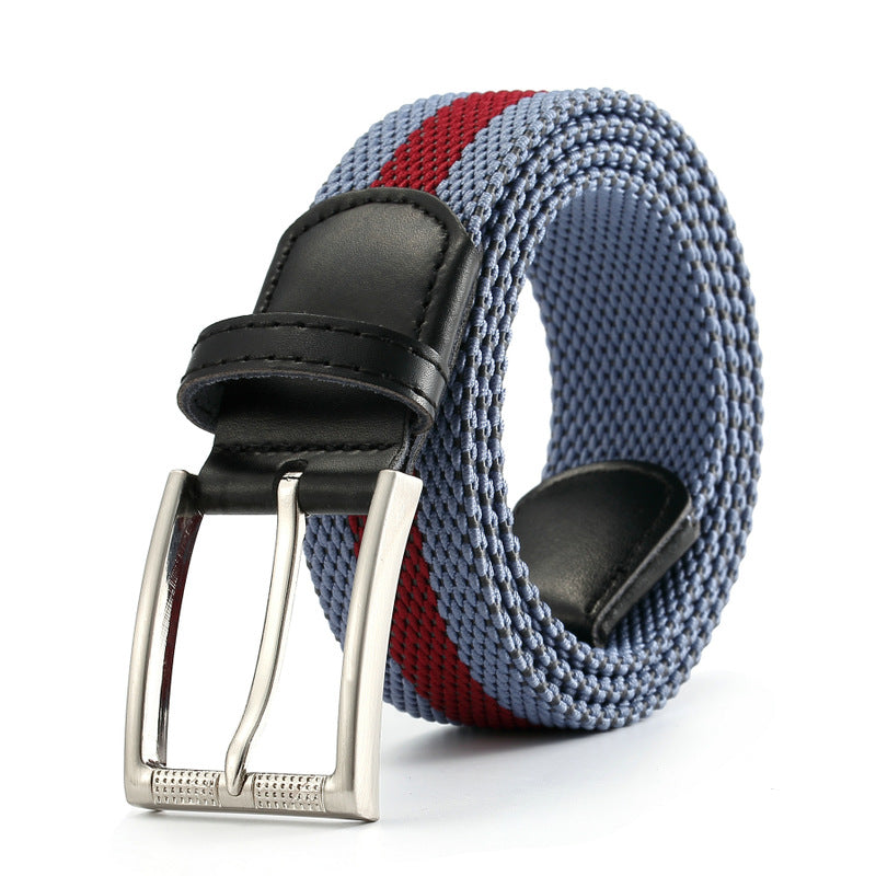 KALOAD P7B Nylon Waist Belt Leisure Belts Alloy Elastic Weave Stretch Thick Waist-belt