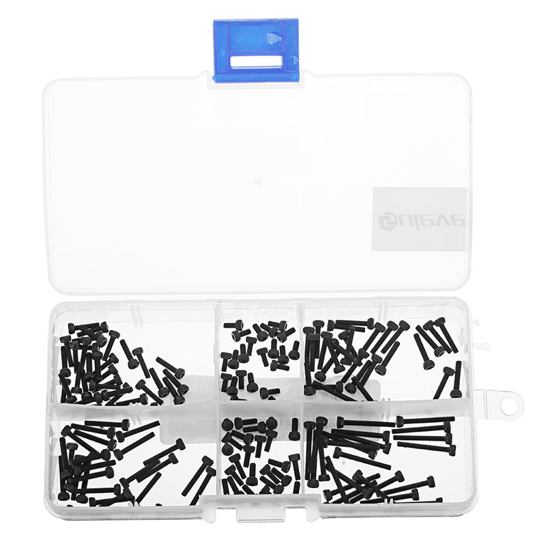 Suleve M2CH2 M2 Carbon Steel Allen Bolt 4-16mm Hex Socket Cap Screw Metric Assortment Kit 180pcs