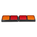 72LED Tail Lights Red Amber Brake Turn Signal Lamps 12V Pair for Trailer Truck Caravan