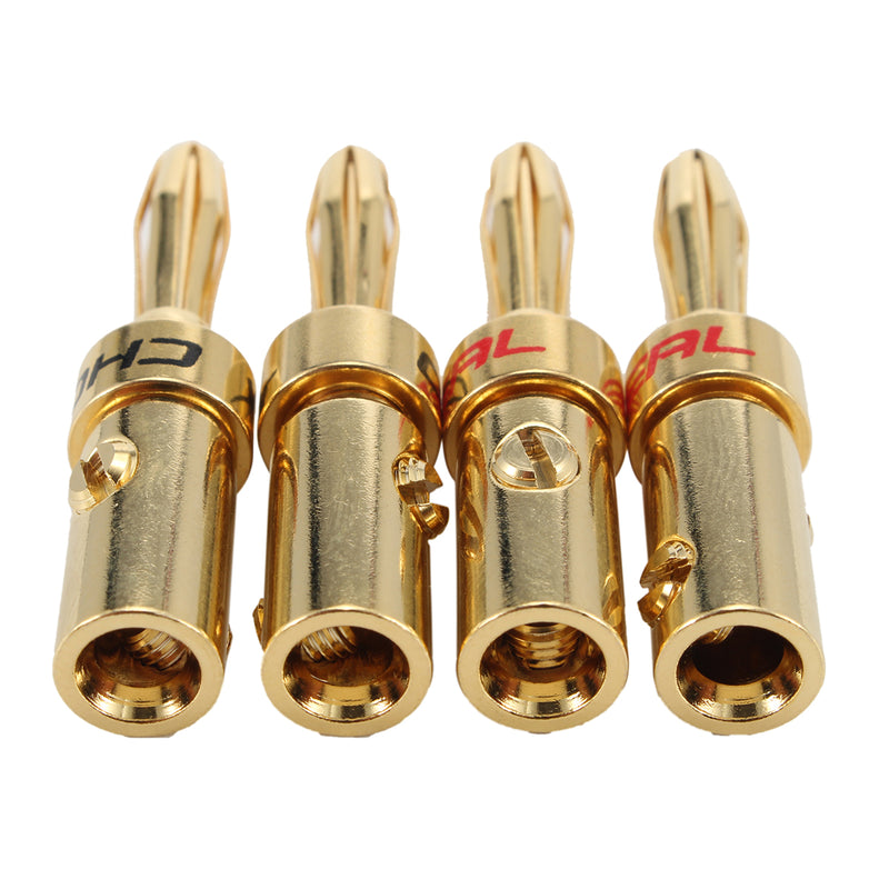 4PCS Cable Connector Screws Free Soldering Banana Pure Copper HI-FI Terminal For Speaker