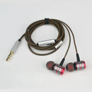 Metal 3.5mm Wired Control In-ear Heavy Bass Earphone Headphone with Mic for iPhone Samsung Xiaomi