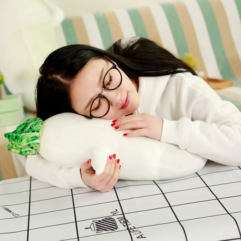 Japanese White Stuffed Plush Toy Radish Pillow Hugging Pillow Plush Doll Toy Soft Doll Xmas Gift