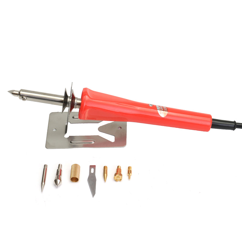 220-240V 30W EU Soldering Set Pyrography Tool Kit with 6Pcs Interchangeable Brass Tips